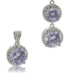 Кулон и серьги из фианита