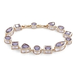 Александрит, браслет "Боярд", покрытие под золото, длина 16,5см