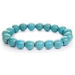 Браслет "Классика" бирюза зелёная (имитация), круглые 10мм