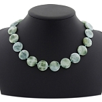 Бусы из ангелита, плоские круглые 20мм, длина 46см