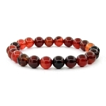 Сардоникс (Бразилия) 8мм, браслет "Классика" длина 16см