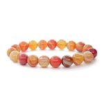 Агат оранжево-красный 10мм, браслет "Классика"