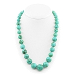 Бусы бирюза (имитация) зеленая "Кармен-2",  разноразмерные 8..18мм, короткие 52см