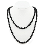 Бусы шунгит, круглые 8мм, длинные 116см