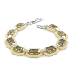 Браслет "Октагон" из желтой керамики с Султанитом покрытие светлый металл, длина 18см