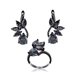 Комплект "Витражи" фианит "мистик топаз", размеры кольца: 18, 20