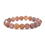 Агат африканский коричневый матовый 10мм, браслет "Классика" длина 16см