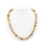 Агат оранжевый, круглые граненые 12мм, бусы длиной 49см