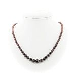 Гранат альмандин (Индия) бусы "Луиса", круглые бусины от 4...9мм, длина бус 48см