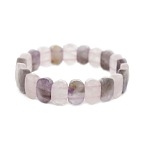 Аметист, розовый кварц, браслет "Джессика" длиной 19,5см