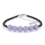 Браслет александрит 8 мм граненые бусины "Баланс", длиной 17,5...21см