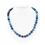 Агат синий (Бразилия), круглые 10мм, короткие 48см