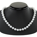 Агат белый (кальцит), круглые 10мм, "Классика" бусы 45см