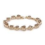 Султанит, браслет "Боярд", покрытие под золото, длина 18.5см