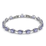 Александрит, браслет "Мадлен", покрытие родий, длина 17см