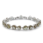 Султанит Браслет "Джейни" родий, длина 17.5+2см