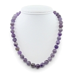 Бусы аметист светлый, круглые 10мм, короткие 45см