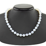 Бусы лунный камень , круглые граненые 10мм, короткие 50см