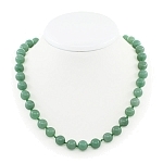 Авантюрин зеленый, круглые 10мм, "Классика" бусы короткие 47см