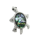 Брошь "Черепашка" перламутр гелиотис