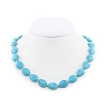 Бусы бирюза (имитация) голубая, капля 13х17мм, короткие 46см 