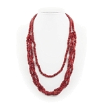 Коралл красный натуральный, "Плетение", кукуруза 6х4мм, бусы 118см 