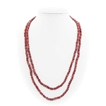 Коралл красный натуральный, "Фаланга", бутон 8х5мм, бусы 118см 