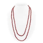 Коралл красный натуральный, "Гималаи", бочонок 8х5мм, бусы 118см 