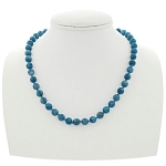 Апатит (Бразилия) бусы с голубым оттенком, круглые бусинки 8мм, короткие 55см