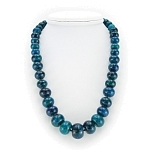 Бусы хризоколла (иск), разноразмерные бусины 10...20мм, короткие 50см