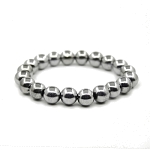 Браслет "Классика" гематит серебристый 10мм