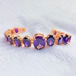 Браслет "Джуана" фианит "темный аметист" покрытие под золото