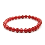 Коралл красный (имитация) 6мм, браслет "Классика" 17см