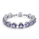 Александрит, браслет "Католина", покрытие родий, длина 17,5см