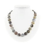 Бусы агат бразильский, плоские круглые 14мм, длина бус 48см