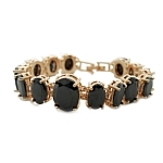Браслет "Джуана" фианит "черный" покрытие под золото