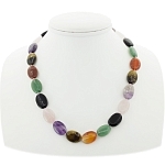 Самоцветы, плоские овальные 13х18мм, бусы длиной 46см