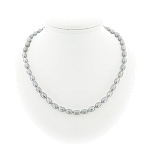 Жемчуг серый, овальные 6х9мм, бусы длиной 45см