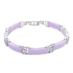 Браслет "Лилу" из фиолетовой керамики с Александритом покрытие светлый металл
